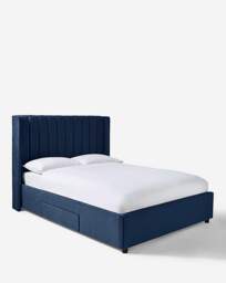 Eloise Velvet Storage Bed with Mattress Midnight - Size: DOUBLE - thumbnail 4