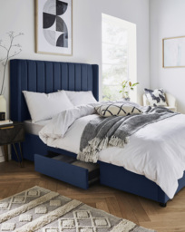 Eloise Velvet Storage Bed with Mattress Midnight - Size: DOUBLE - thumbnail 1