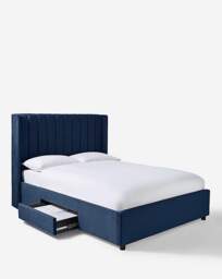 Eloise Velvet Storage Bed with Mattress Midnight - Size: DOUBLE - thumbnail 2