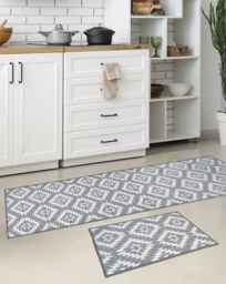 Aztec Runner & Doormat Set Grey - Homemaker - Size: 57X230 - thumbnail 1