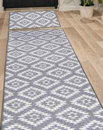 Aztec Runner & Doormat Set Grey - Homemaker - Size: 57X230 - thumbnail 3