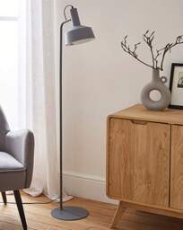 Metal Floor Lamp Grey - Searchlight - thumbnail 4