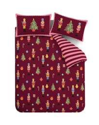 CL Christmas Nutcracker Stripe Duvet Plum - Catherine Lansfield - Size: DOUBLE - thumbnail 3