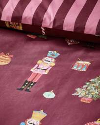 CL Christmas Nutcracker Stripe Duvet Plum - Catherine Lansfield - Size: DOUBLE - thumbnail 4