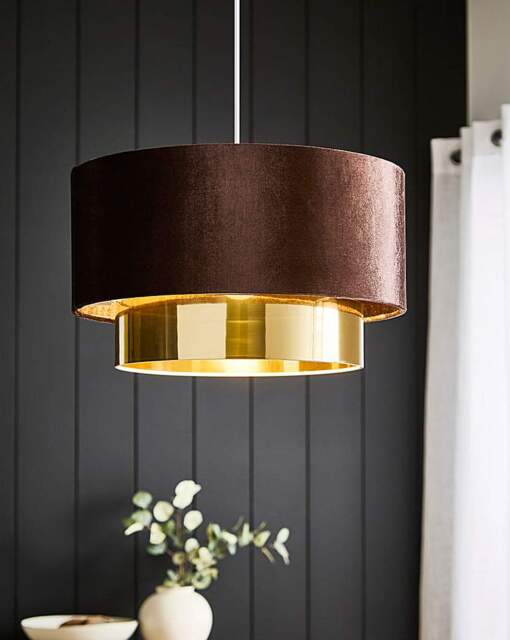 Melody Velvet Tiered 40cm Shade Chocolate - JD Williams - image 1