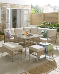 Vienna Open Weave Corner Sofa Set Natural - JD Williams