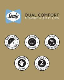 Sealy Dual Comfort Memory Foam Pillow White - Sealy - Size: EACH - thumbnail 2