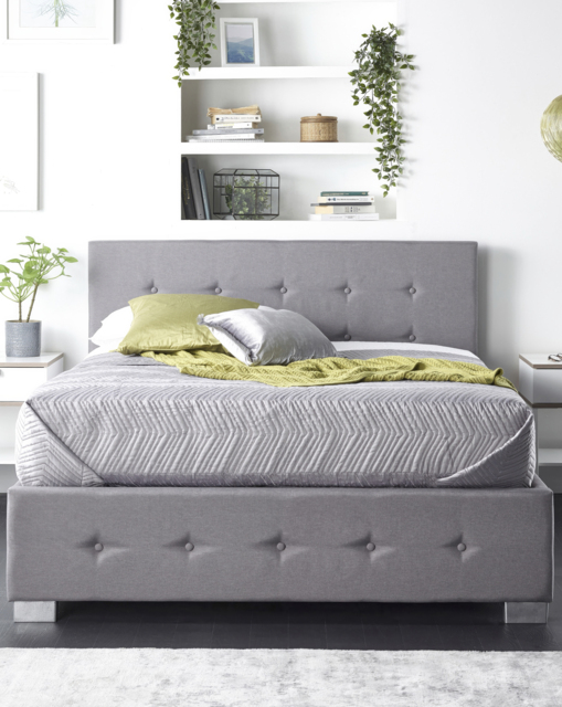 Aspire Side Lift Ottoman Bed Grey - Aspire - Size: SML DBLE - image 1