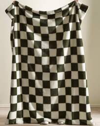 Catherine Lansfield Checkerboard Throw Green - Catherine Lansfield - Size: 130X170 - thumbnail 3