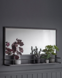 Emerson Overmantel Mirror Black - Gallery Direct