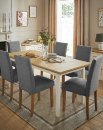 Ashford Extendable Table with Ava Fabric Charcoal/Cream - Julipa - thumbnail 1