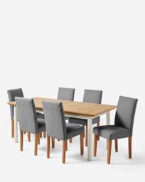 Ashford Extendable Table with Ava Fabric Charcoal/Cream - Julipa - thumbnail 2