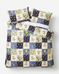 Julipa Patchwork Floral Duvet Set White/Multi-Coloured - Julipa - Size: DOUBLE - thumbnail 4