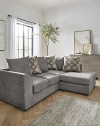 Grace Chenille Right Hand Corner Sofa Pewter - thumbnail 1