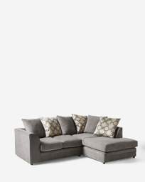 Grace Chenille Right Hand Corner Sofa Pewter - thumbnail 2