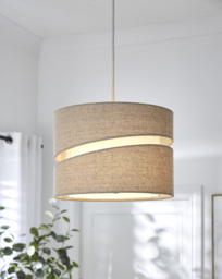 Two Tier 28cm Shade Oatmeal - Searchlight - thumbnail 1