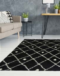 Snug Shaggy Berber Cosy Rug Black - Homemaker - Size: 160X230