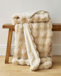 Bubble Faux Fur Throw - Natural Natural - JD Williams - Size: 120X150
