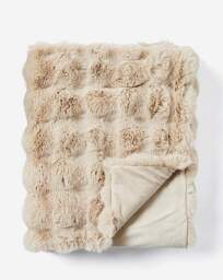 Bubble Faux Fur Throw - Natural Natural - JD Williams - Size: 120X150 - thumbnail 2