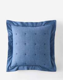 Nola Cotton Quilted Ruffled Edge Cushion Blue - JD Williams - Size: 43X43 - thumbnail 2