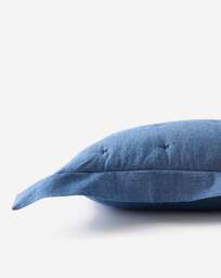 Nola Cotton Quilted Ruffled Edge Cushion Blue - JD Williams - Size: 43X43 - thumbnail 3