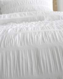 Seersucker Duvet Cover Set White - Catherine Lansfield - Size: SINGLE - thumbnail 4