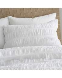 Seersucker Duvet Cover Set White - Catherine Lansfield - Size: SINGLE - thumbnail 2
