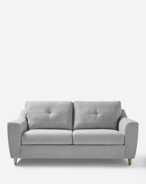 Baxter Fabric 3 Seater Sofa Silver - image 1