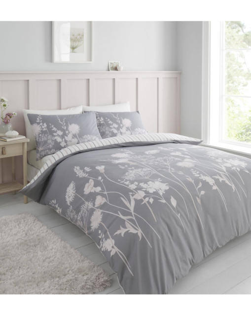 Catherine Lansfield Meadowsweet Pink/Grey - Catherine Lansfield - Size: SINGLE
