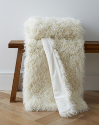 Mongolian Faux Fur Throw - Ivory Ivory - JD Williams - Size: 120X150