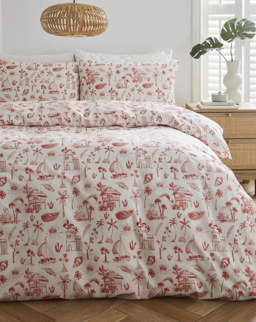 Fiji Floral Duvet Set White/Orange - JD Williams - Size: SINGLE - image 1