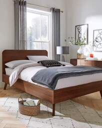 Oslo Bed with 3 Layer Mattress Walnut - Gray & Osbourn - Size: DOUBLE - thumbnail 1