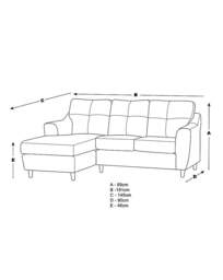 Baxter Left Hand Corner Chaise Sofa Charcoal - thumbnail 2
