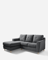Baxter Left Hand Corner Chaise Sofa Charcoal