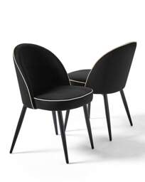 JH Camille Pair of Dining Chairs Black/Natural - Joanna Hope - thumbnail 2
