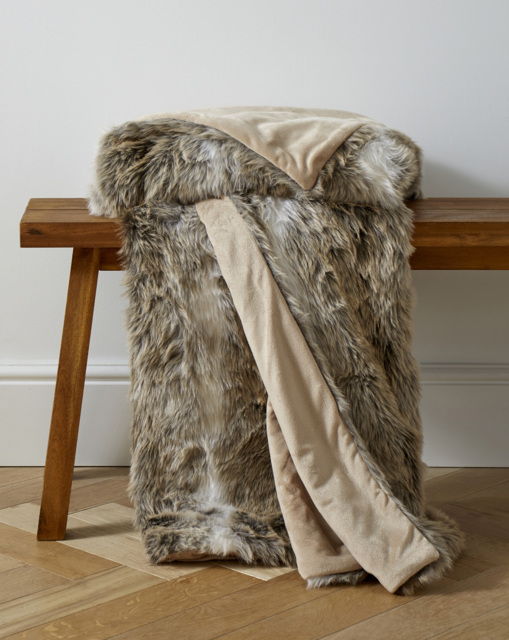 Faux Fur Striped Animal Throw Brown - JD Williams - Size: 150X200 - image 1