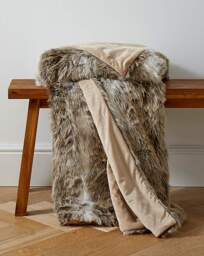 Faux Fur Striped Animal Throw Brown - JD Williams - Size: 150X200 - thumbnail 1