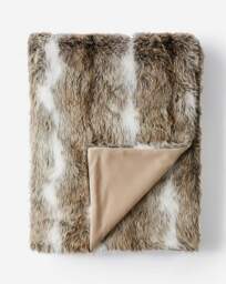 Faux Fur Striped Animal Throw Brown - JD Williams - Size: 150X200 - thumbnail 2