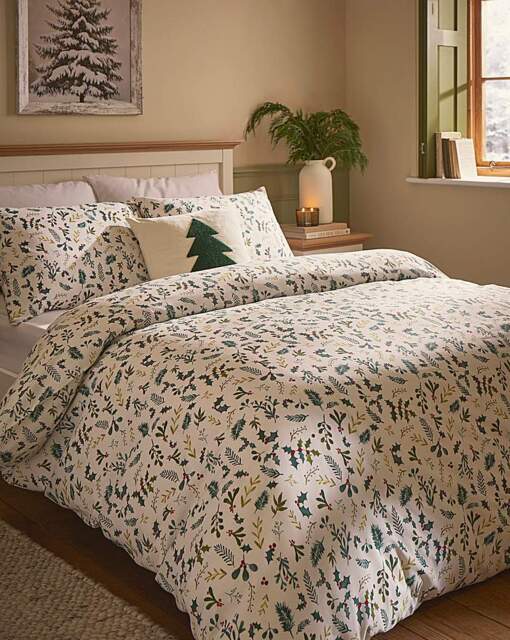 Merry Berries Duvet Cover Set White/Green - JD Williams - Size: SINGLE - image 1