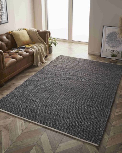Savannah Wool Rug Charcoal - Homemaker - Size: 80X150 - image 1