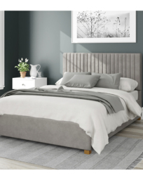 Aspire Grant Velvet Ottoman Bed Silver - Aspire - Size: DOUBLE