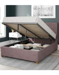 Aspire Grant Velvet Ottoman Bed Silver - Aspire - Size: DOUBLE - thumbnail 2