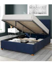 Aspire Grant Velvet Ottoman Bed Silver - Aspire - Size: DOUBLE - thumbnail 4