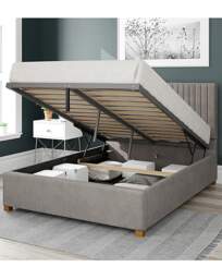 Aspire Grant Velvet Ottoman Bed Silver - Aspire - Size: DOUBLE - thumbnail 3