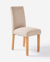 Dakota Table with 6 Ava Fabric Chairs Oak/Taupe - thumbnail 5