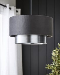 Melody Velvet Tiered 40cm Shade Grey - JD Williams - thumbnail 1