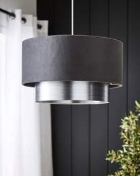 Melody Velvet Tiered 40cm Shade Grey - JD Williams - thumbnail 3
