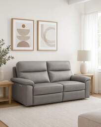 Aspire Corvan Leather Recliner 2 Seater Grey - Aspire - thumbnail 1