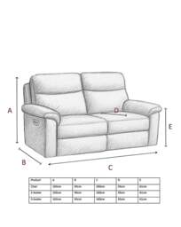 Aspire Corvan Leather Recliner 2 Seater Grey - Aspire - thumbnail 3