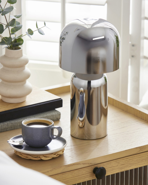 Mushroom Wireless Rechargeable LED Lamp Chrome - Searchlight - image 1